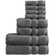 Christy Chroma Bath Towel Set | Set of 8 | 2 Bath 2 Hand 4 Face | Highly Absorbent Heavyweight 675GSM | Bold and Bright | Soft Smooth Shower Towels | 100% Cotton | Sustainably Made | Ash Grey