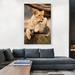 ARTCANVAS Lion Sitting on the Branch Home Decor - Wrapped Canvas Photograph Print Metal in Brown/Gray/Green | 60 H x 40 W x 1.5 D in | Wayfair