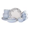 Pfaltzgraff Gabriela Blue 16-Piece Dinnerware Set, Service for 4 Ceramic/Earthenware/Stoneware in Gray | Wayfair 5216945