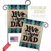 Breeze Decor Love You Dad 2-Sided Polyester 13 x 19 in. Flag set in Black/Blue/Brown | 18.5 H x 13 W x 0.1 D in | Wayfair