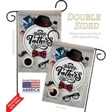 Breeze Decor Fancy Dad Day Summer 2-Sided Polyester 13 x 19 in. Flag set in Black/White | 18.5 H x 13 W in | Wayfair