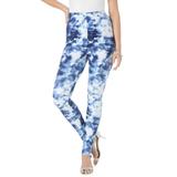 Plus Size Women's Ankle-Length Essential Stretch Legging by Roaman's in Navy Acid Tie Dye (Size 4X) Activewear Workout Yoga Pants