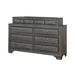 Canora Grey Bowen 10 Drawer Double Dresser Wood in Gray | 43 H x 66.75 W x 17 D in | Wayfair E123814AEAE64C33B15C500A657E7B54