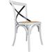 August Grove® Lineville Solid Wood Cross Back Side Chair Wood/Metal/Wicker/Rattan in White/Brown | 35 H x 20 W x 22 D in | Wayfair