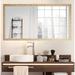 Hensel Distressed Bathroom/Vanity Mirror in Black/Brown Laurel Foundry Modern Farmhouse® | 35.5 H x 51 W x 1 D in | Wayfair