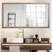 Hensel Distressed Bathroom/Vanity Mirror in Red/Gray Laurel Foundry Modern Farmhouse® | 35.5 H x 59 W x 1 D in | Wayfair