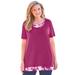 Plus Size Women's Layered-Look Print Tunic by Woman Within in Raspberry Tie-dye (Size 42/44)