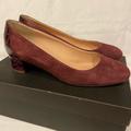 J. Crew Shoes | Jcrew Vintage Cabernet Suede Pump W/ Croc Heel 7.5 | Color: Purple | Size: 7.5