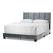Arty Silver Grey Velvet Queen Bed with Line Stitch Tufting - Glamour Home GHUB-1389