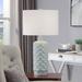 Meridian Light Blue Textured Ceramic Table Lamp