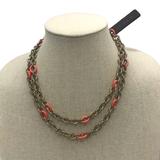 J. Crew Jewelry | J Crew Gold Orange Enamel Chain Link Necklace -New | Color: Gold/Orange | Size: Os