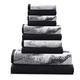 Superior Cotton 10 Piece Assorted Solid and Marble Towel Set, Includes 2 Bath, 4 Hand, 4 Washcloths/Face Towels, Soft, Absorbent, Decorative Bathroom Accessories, Home Essentials, Black