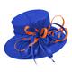 Caprilite Royal Blue and Burnt Orange Large Queen Brim Hat Occasion Hatinator Fascinator Weddings Formal