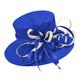 Caprilite Royal Blue and Cream Large Queen Brim Hat Occasion Hatinator Fascinator Weddings Formal