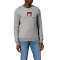 GANT Men's Archive Shield C-Neck Sweatshirt, Grey Melange, M