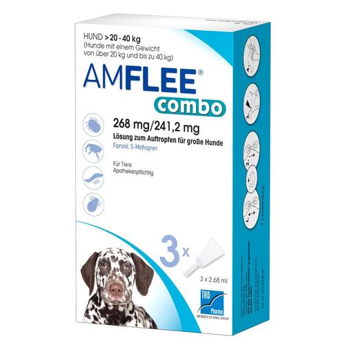 Amflee combo 268/241,2mg Lsg.z.Auf.f.Hunde 20-40kg 3 St Lösung