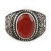 Falling in Red,'Men's Sterling Silver and Red Onyx Cocktail Ring'