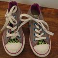 Converse Shoes | Converse All Star Double Upper/Tongue Girls Sz 12 | Color: Gray/Green | Size: Junior 12
