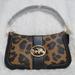 Coach Bags | Coach Leopard Print Georgie Baguette Shoulder Bag | Color: Black/Brown | Size: Os