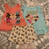 Disney Matching Sets | Disney Minnie Mickey Mouse Girls Size 4 New Nwt 3 Pc Set Toddler 4t | Color: Blue/Pink | Size: 4g