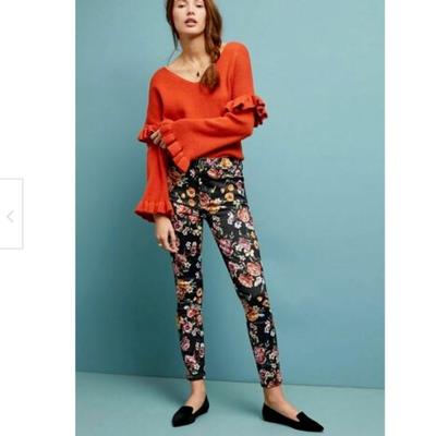 Anthropologie Pants & Jumpsuits | Anthropologie 7 For All Mankind Skinny Ankle Jeans | Color: Black/Pink | Size: 2