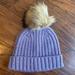 J. Crew Accessories | J Crew Ribbed Beanie Faux Fur Pom Pom Purple Wool | Color: Purple | Size: Os