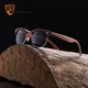 HU WOOD-Lunettes de soleil polarisées unisexes rétro rayées en bois de haute qualité ovales