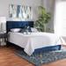 Baxton Studio Caprice Modern Glam Navy Blue Velvet Fabric Full Size Panel Bed - Wholesale Interiors CF9210B-Navy Blue Velvet-Full