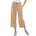 Plus Size Women's Sport Knit Capri Pant by Woman Within in New Khaki (Size M)