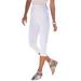 Plus Size Women's Essential Stretch Capri Legging by Roaman's in White (Size 14/16)