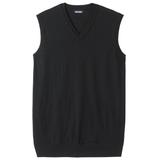 Men's Big & Tall Lightweight V-Neck Sweater Vest by KingSize in Black (Size L)