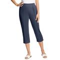 Plus Size Women's The Hassle-Free Soft Knit Capri by Woman Within in Navy (Size 26 W)