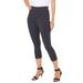 Plus Size Women's Essential Stretch Capri Legging by Roaman's in Heather Charcoal (Size 14/16)