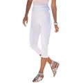 Plus Size Women's Essential Stretch Capri Legging by Roaman's in White (Size 12)