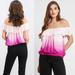 Free People Tops | Nwt Free People Ombre Cora Off The Shoulder Top S | Color: Pink/White | Size: S