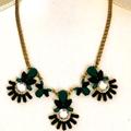 J. Crew Jewelry | Brand New J.Crew Gorgeous Emerald & Onyx Necklace | Color: Black/Green | Size: Os