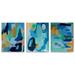 East Urban Home Painted Abstract Texture by Chelsea Hart - 3 Piece Painting Print Set on Paper in Blue/Orange | 10 H x 30 W in | Wayfair