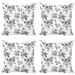 East Urban Home Ambesonne Black & White Throw Pillow Cushion Case Pack Of 4, Vintage Floral Pattern Victorian Classic Royal Inspired New Modern Art | Wayfair