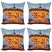 East Urban Home Ambesonne Carousel Throw Pillow Cushion Case Pack Of 4, Photo Of Vintage Ride On Fair w/ Horses At Twilight Fun Times Print | Wayfair