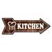 SignMission Kitchen 2 Arrow Removable Decal Funny Home Décor 18" Wide Plastic/Acrylic in Brown/White | 8 H x 24 W x 1 D in | Wayfair RD-A-8-999787