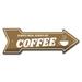SignMission Coffee Always Fresh Arrow Removable Decal Funny Home Décor 18" Wide Plastic/Acrylic in White | 12 H x 36 W x 1 D in | Wayfair