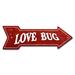 SignMission Love Bug Arrow Removable Decal Funny Home Décor 18" Wide Plastic/Acrylic in Red/White | 6 H x 18 W x 1 D in | Wayfair RD-A-999766