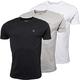 883 Police Mens Short Sleeve Jersey T Shirts Straight Hem 3 Pack (White/Black/Grey, S)