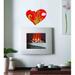Trinx Flowered Heart Decal, Flowered Heart Sticker, Flowered Heart Wall Decor Vinyl in Red/Yellow | 22 H x 22 W in | Wayfair