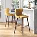 Wade Logan® Carrazco Counter & Bar Stool Wood/Upholstered/Leather in Yellow | 20.25 W x 21.5 D in | Wayfair 19E1C6D0595E403B9616FA67E85C0EBB