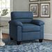 Club Chair - Lark Manor™ Marionville 91.44Cm Wide Club Chair Faux Leather/Fabric in Blue | 38 H x 36 W x 33 D in | Wayfair