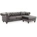 Gray Sectional - Glory Furniture Nola 98" Wide Velvet Reversible Sofa & Chaise Velvet | 32 H x 98 W x 37 D in | Wayfair G0350B-SC