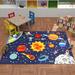 48 x 39 x 0.25 in Rug - Zoomie Kids Weranna Outer Space Solar Educational Learning Game Play Non Slip Kids Rug Carpet Classroom Playroom Mat | Wayfair