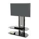 Ebern Designs Angharad Floor TV Stand Mount w/ Audio Video Shelves for Up to 85" TVs Glass/Metal | 56.5 H in | Wayfair WADL4222 27716308