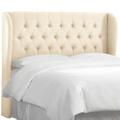 Wayfair Custom Upholstery™ Elsa Upholstered Wingback Headboard Cotton in Brown | 55 H x 81 W x 13 D in CSTM1507 22037611